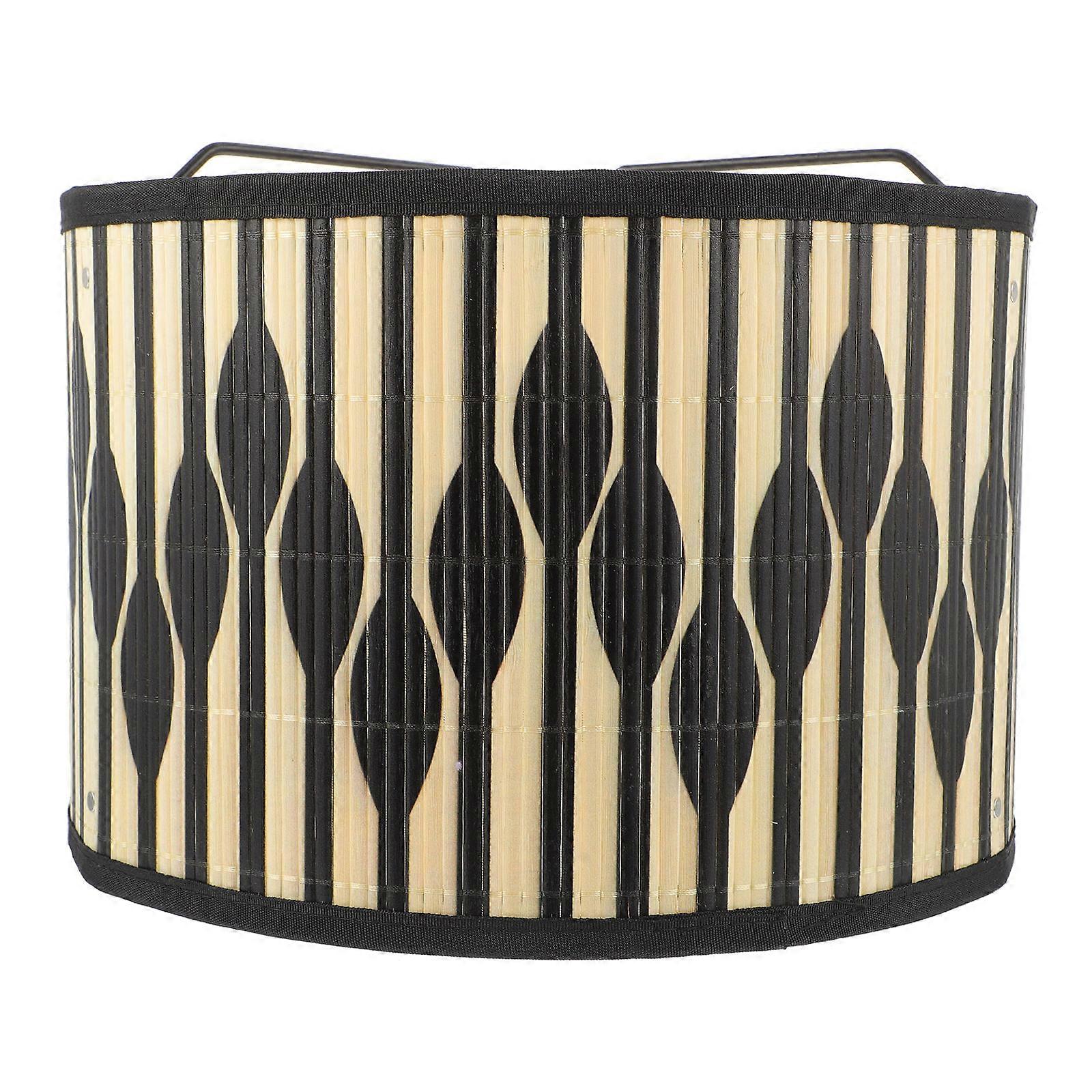 Vintage Style Bamboo Lampshade with Geometric Pattern, Decorative Light Cover for Home, Restaurant, Hotel – Easy to Install and Protects Light