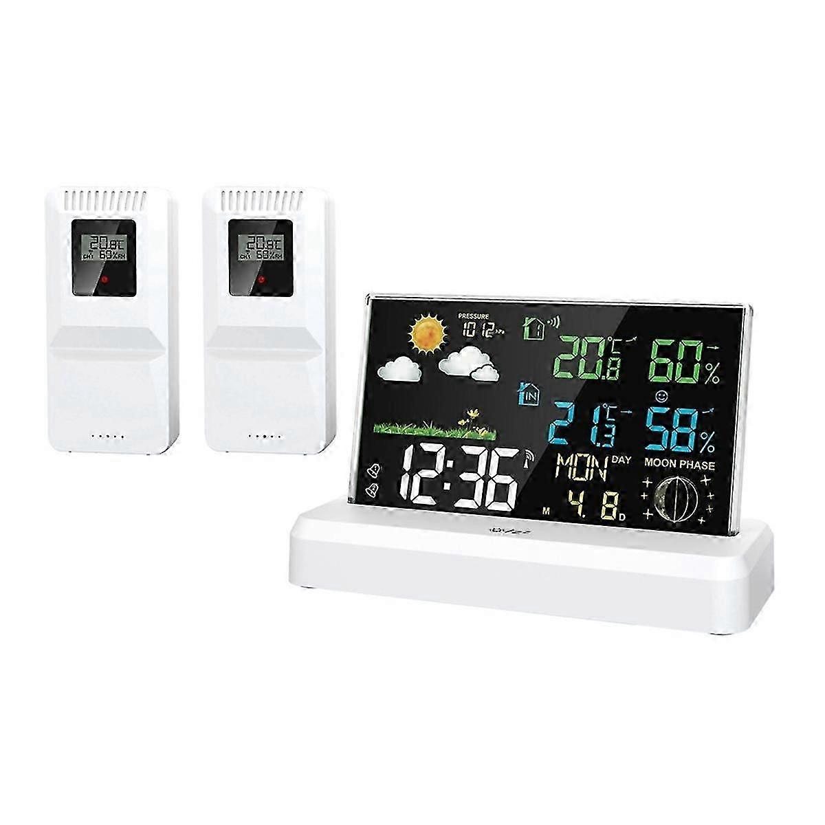 One-to-Two Indoor and Outdoor Weather Station High-Definition Color Screen Forecast Meteorological