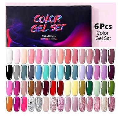 6パックネイルジェルカラーセットネイルキットポリジェル