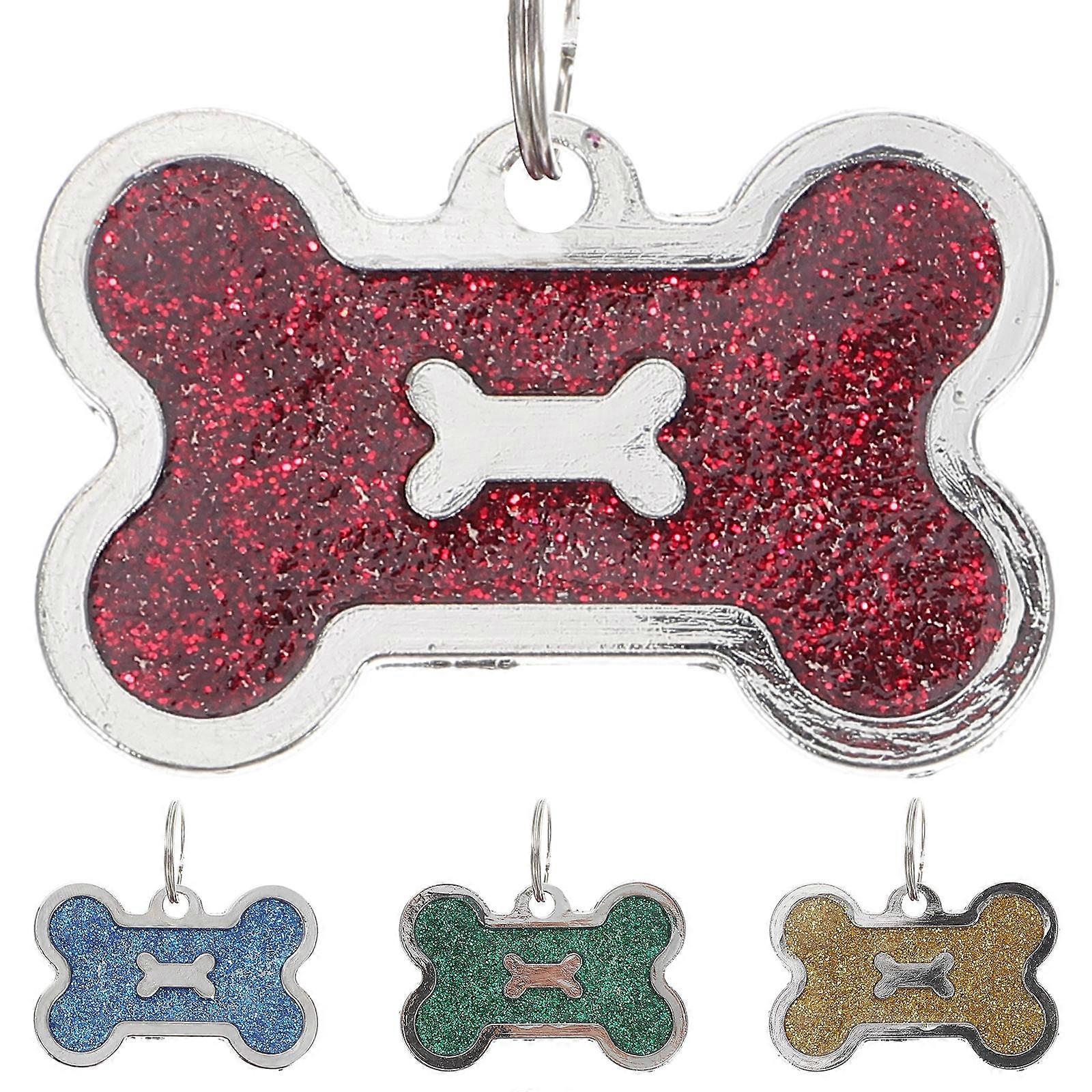 Dog Tag Pet Identity Tags Identification Prevent Lost Shaped Simple Design 4x2.8x0.2cm 4Pcs