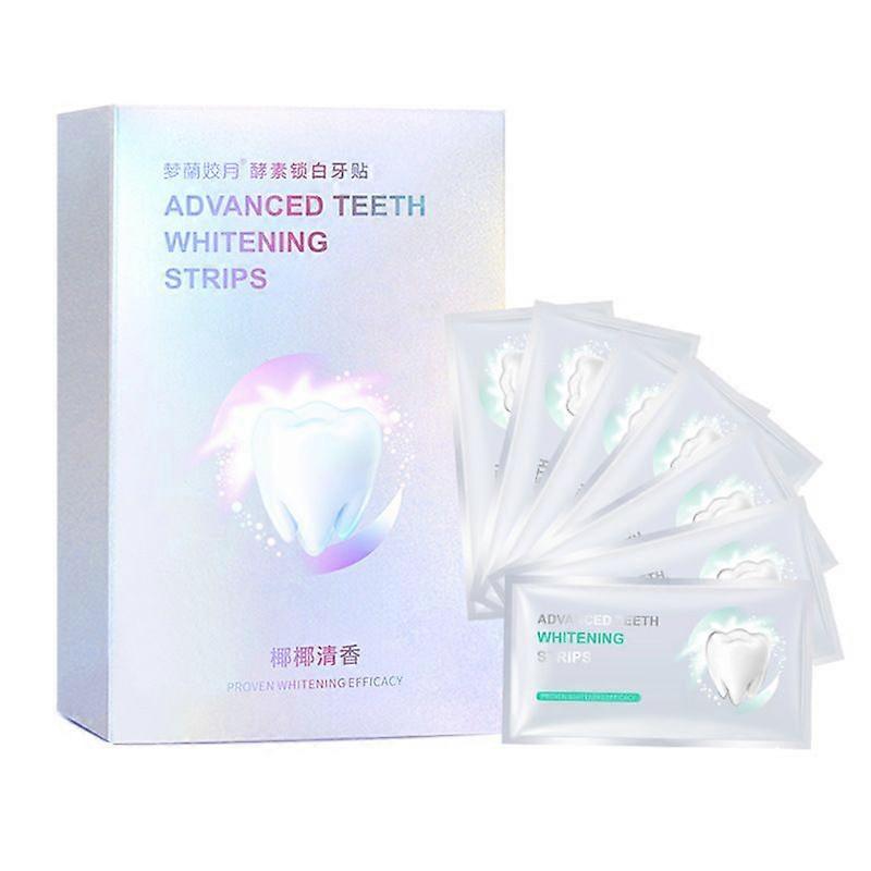 Teeth Whitening Strips for Sensitive, 14 Strips Whitener Safe Whitestrip, Deep Stains Removal Tooth Whitening, Enamel Safe for Whiter Teeth, Coconut