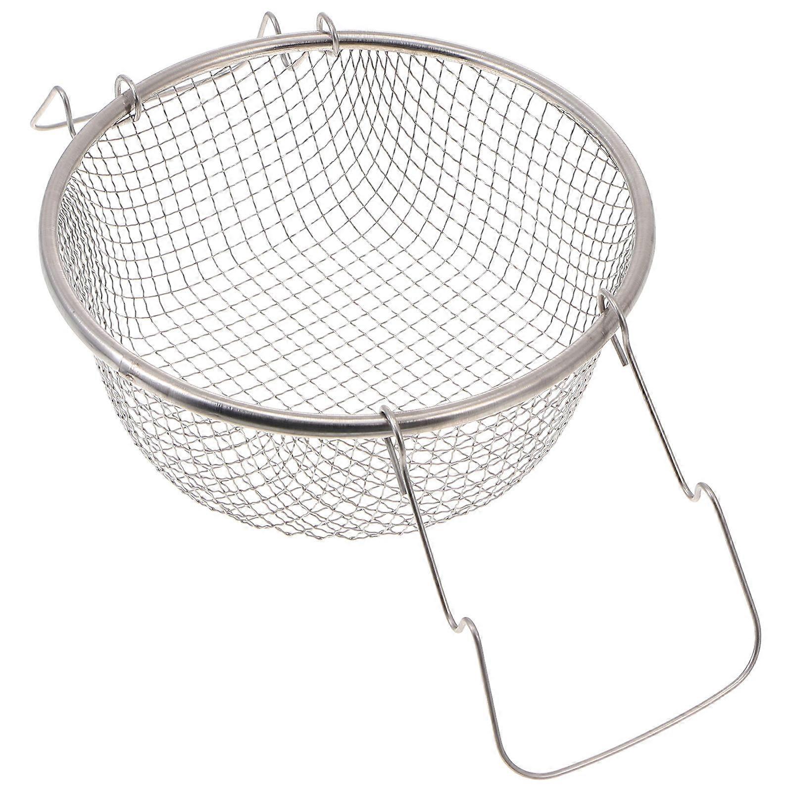 Stainless Steel Frying Basket with Ergonomic Handle for Easy Handling, Quick Oil Drainage – Ideal for French Fries, Snacks, and Kitchen Use