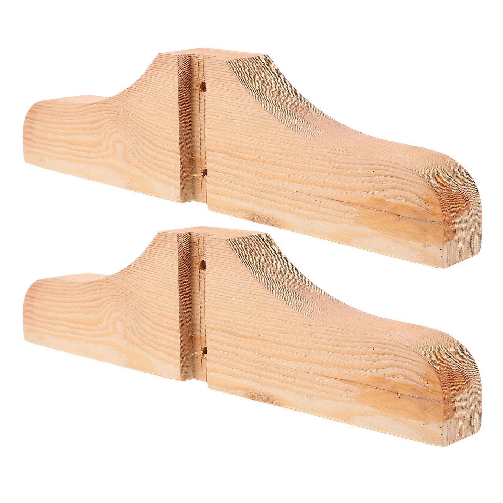 Privacy Wooden Room Divider Stand Screen Holder Home Use Beige 31.00X8.50X3.50CM Reinforcement Brackets 2Pcs