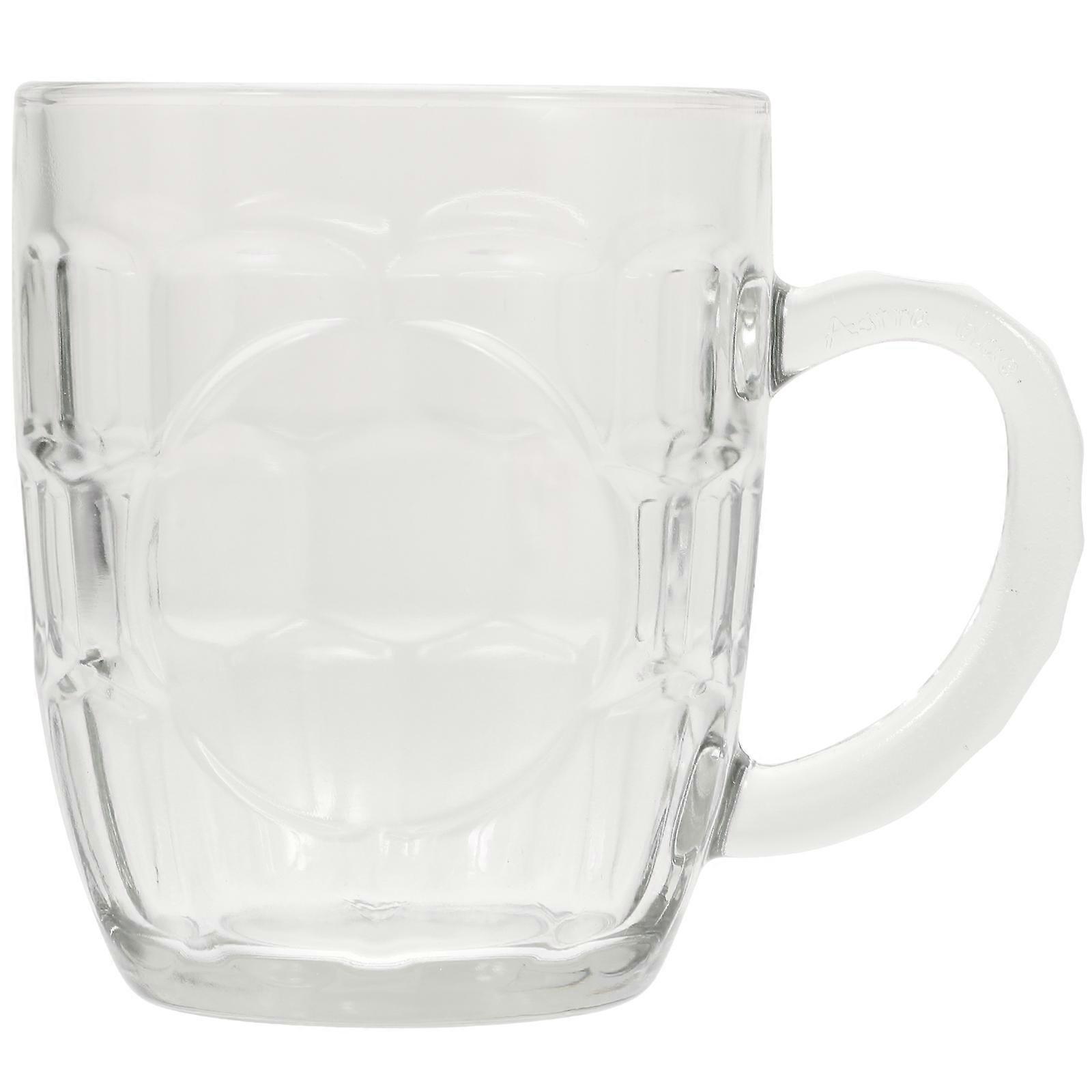 Glass Cup With Handle Creative Glass Water Cup Beer Mug For Parties 260ml Rounded Adults 1Pack