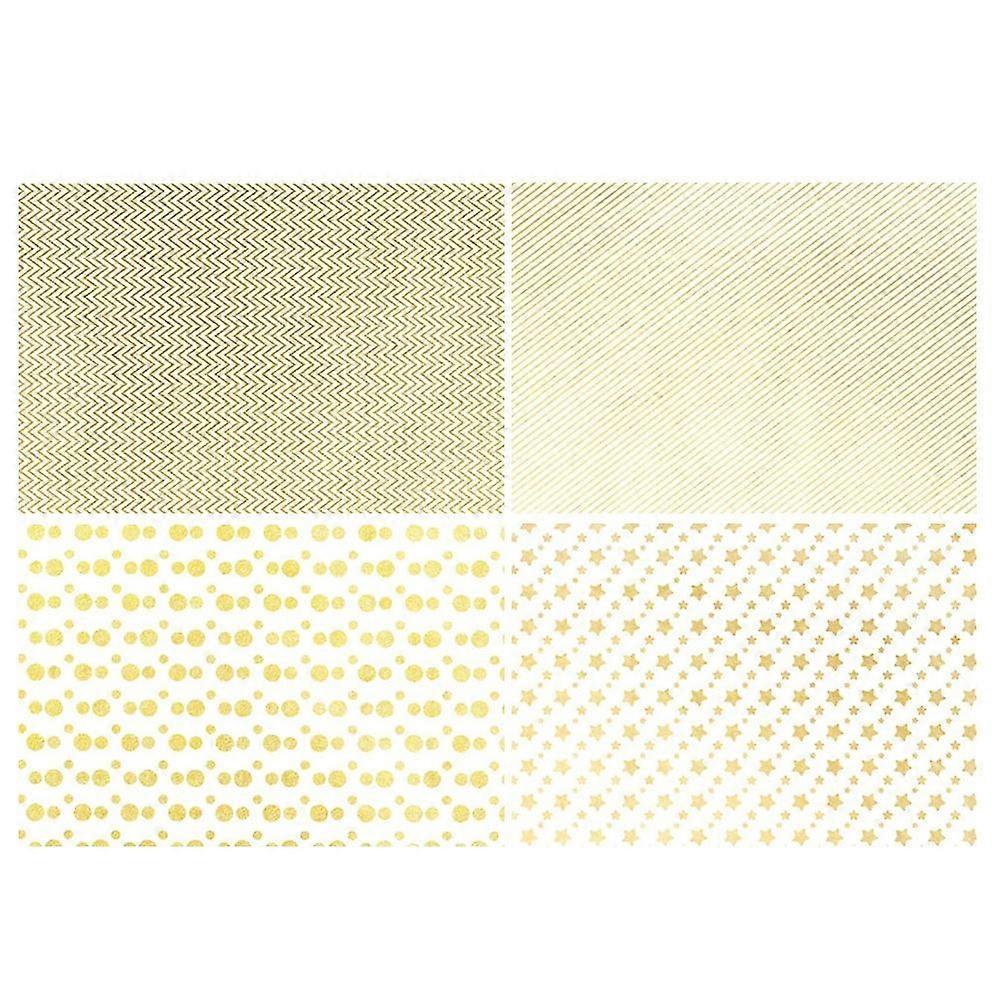 גליל נייר עטיפה כוכב זהב נקודה פס גל ליום הולדת חג מתנת חתונה עטיפה 50x70 ס"מ מתנה עטיפה 4 סט