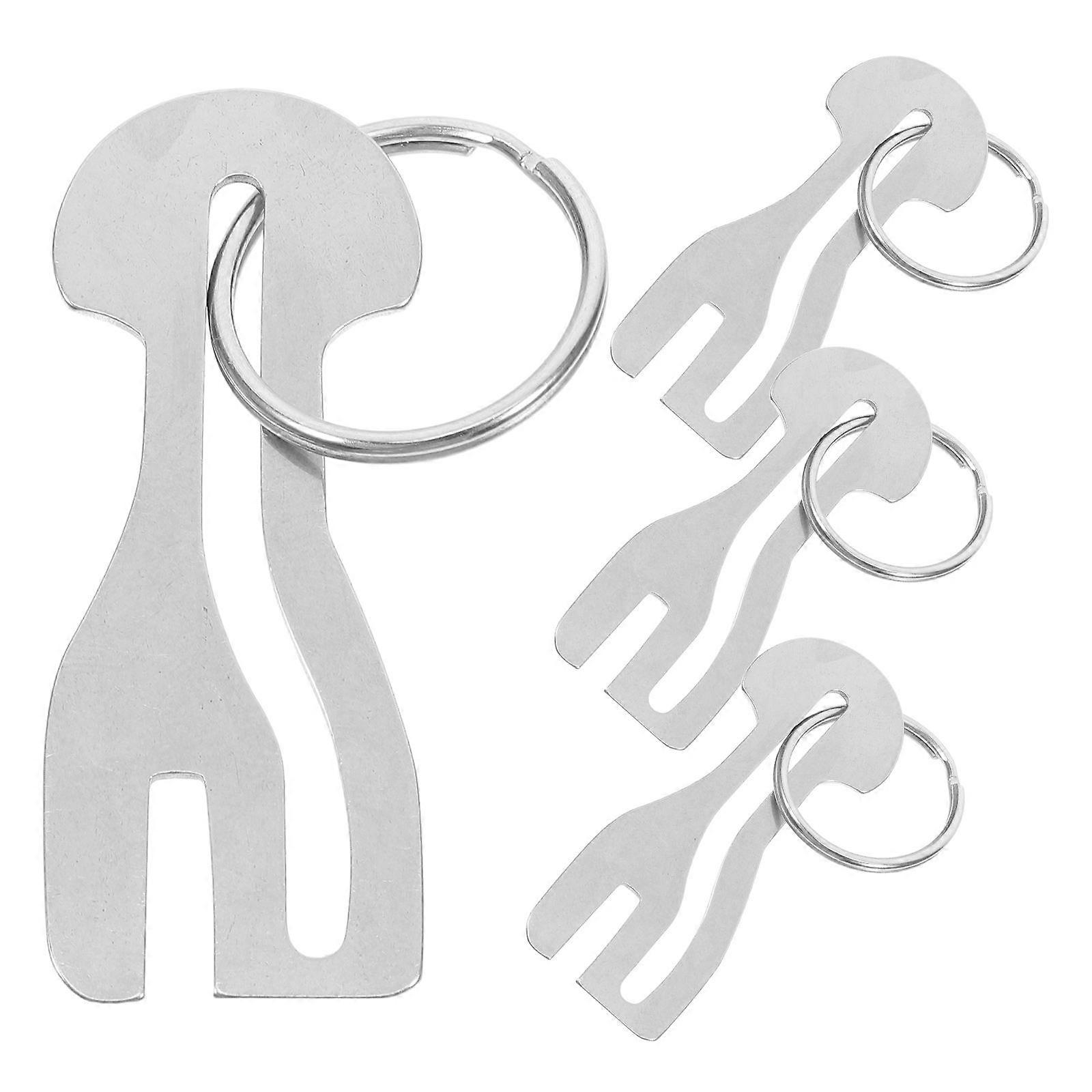 4Pcs Trolley Tokens Keychain Shopping Trolley Tokens Pingente Tokens Key Buckle Trolley Tokens Key Ring