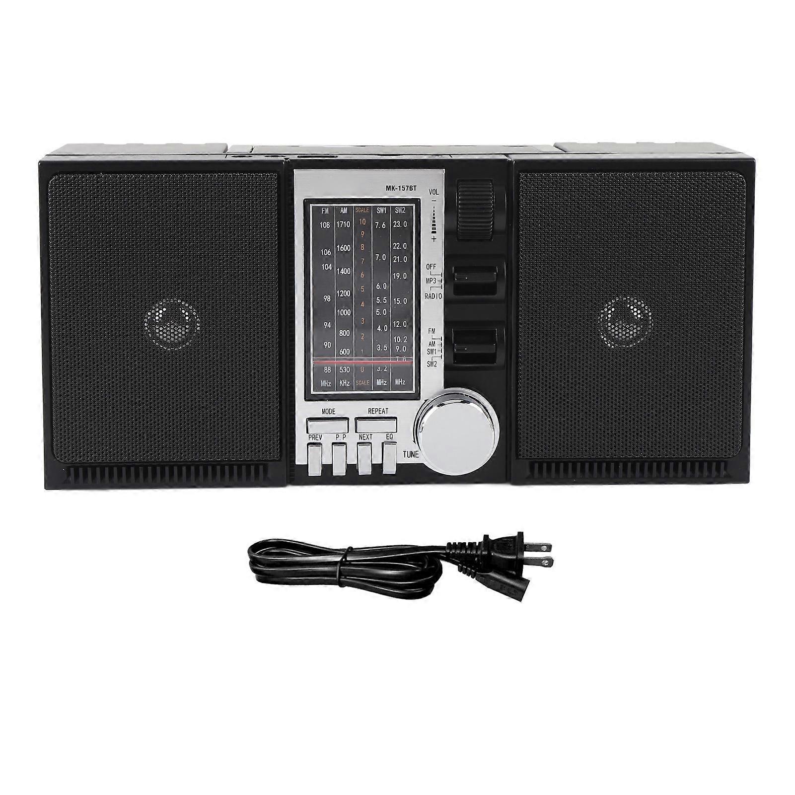 AM FM SW Radio with Bluetooth, Stereo Sound, Long Playtime, Rechargeable 2400mAh Battery