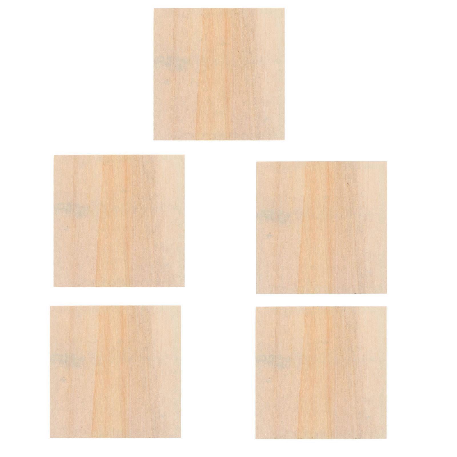 5pcs Unfinished Wooden Frames for DIY Clay Photos, Easy to Decorate Square Holders for Acrylic, Watercolor & Handmade Art Projects