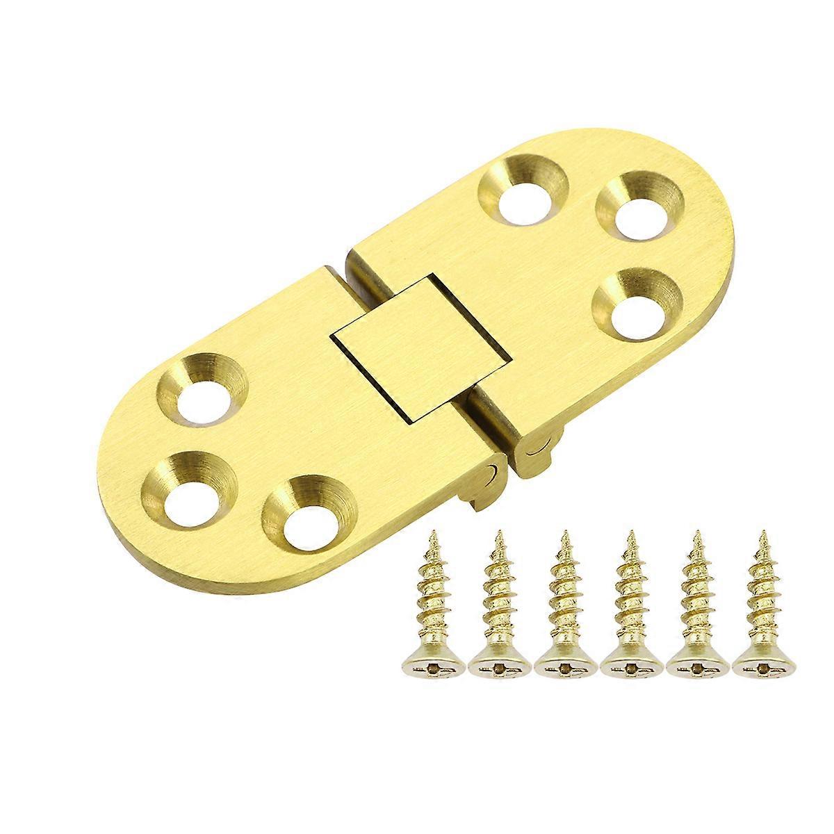Furniture Hardware Door Hinge Solid Brass Hinges Connectors with Screws for Table Folding Table Cabinet Door Satin Finished 1Pack