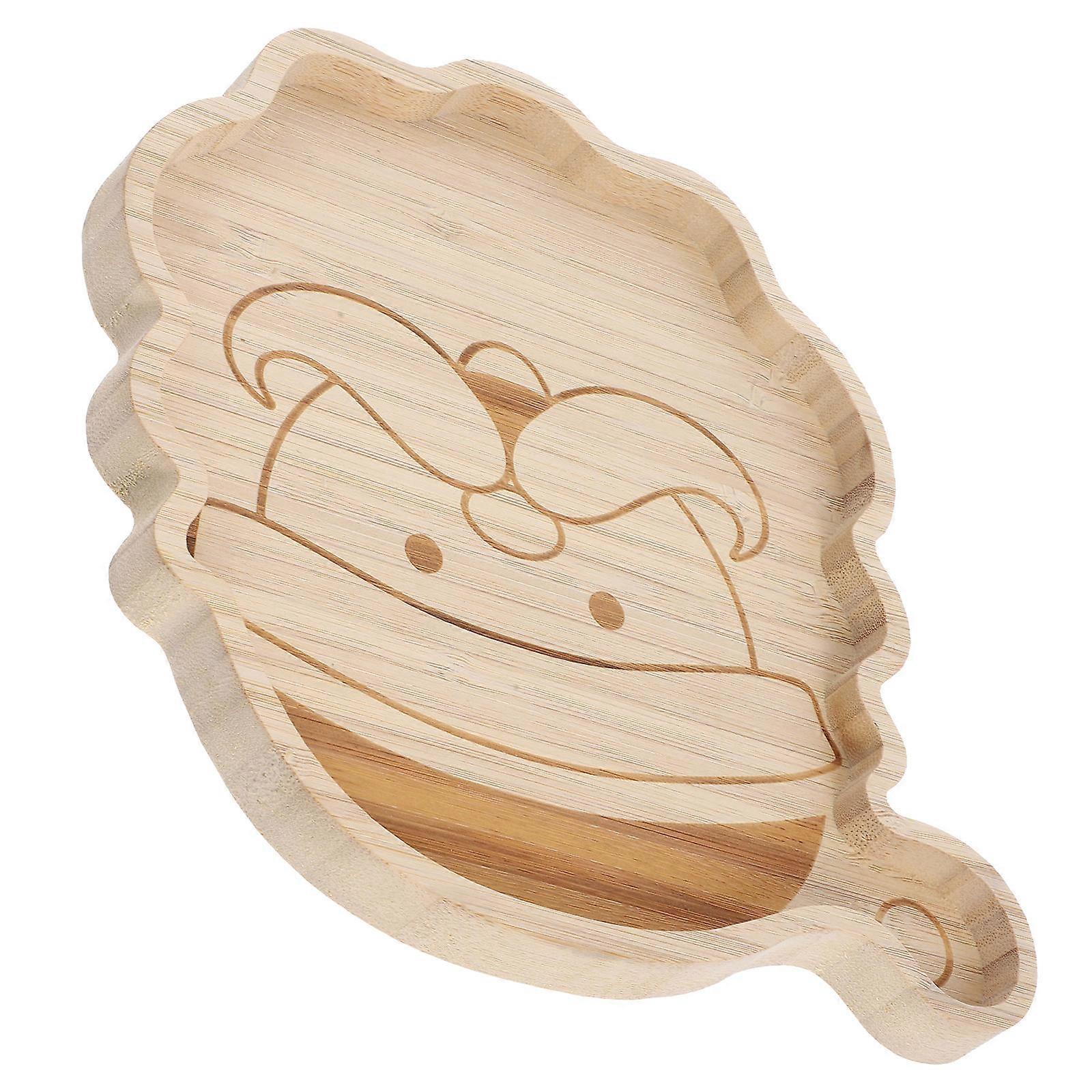 Serving Trays For Party Christmas Wood Serving Tray Santa Clause Shaped Rustic Farmhouse Tableware Khaki 20.00X19.00X1.70CM Decorative Item 1Pcs