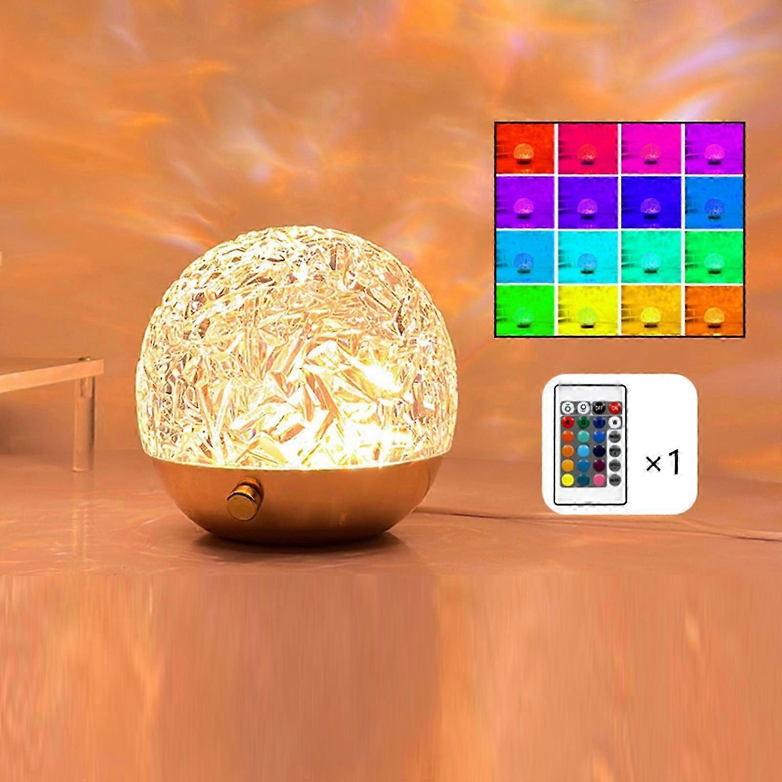 جهاز عرض ضوء الليل المموج للمياه الدورية لغرفة النوم ، إسقاط سقف الجدار رومانسي LED مصابيح الجو مصباح الطاولة المزاجي