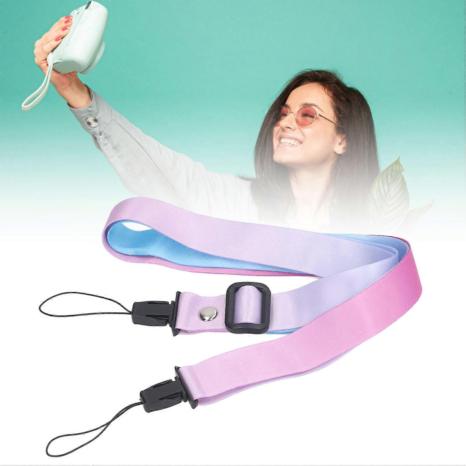 1.2m Camera Shoulder Strap Length Adjustable Multifunctional Stylish Printed Camera Belt for Instant Camera Mini12 11 8 Gradient 