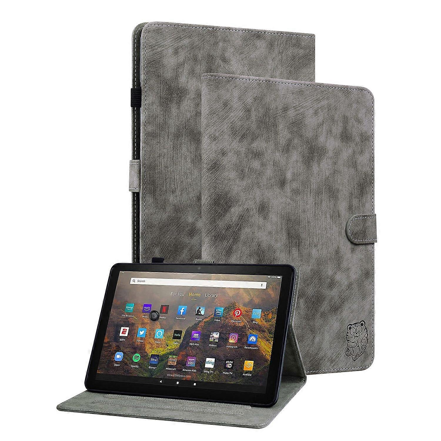 Tiger Leather Tablet Case For Amazon Kindle Fire 7 2022 For Amazon Kindle Fire 7 2022