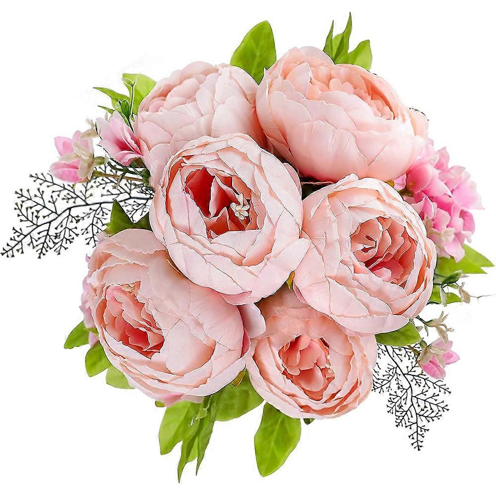 Artificial peony flowers, pink, 1 bunch
