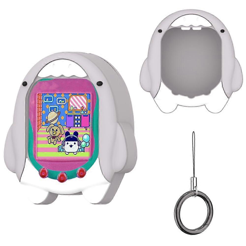 Silicone Case Compatible with Uni () Virtual Pet Machine, Cartoon Shark Shape Protective Cover for Uni, with Finger Lanyard, 3651