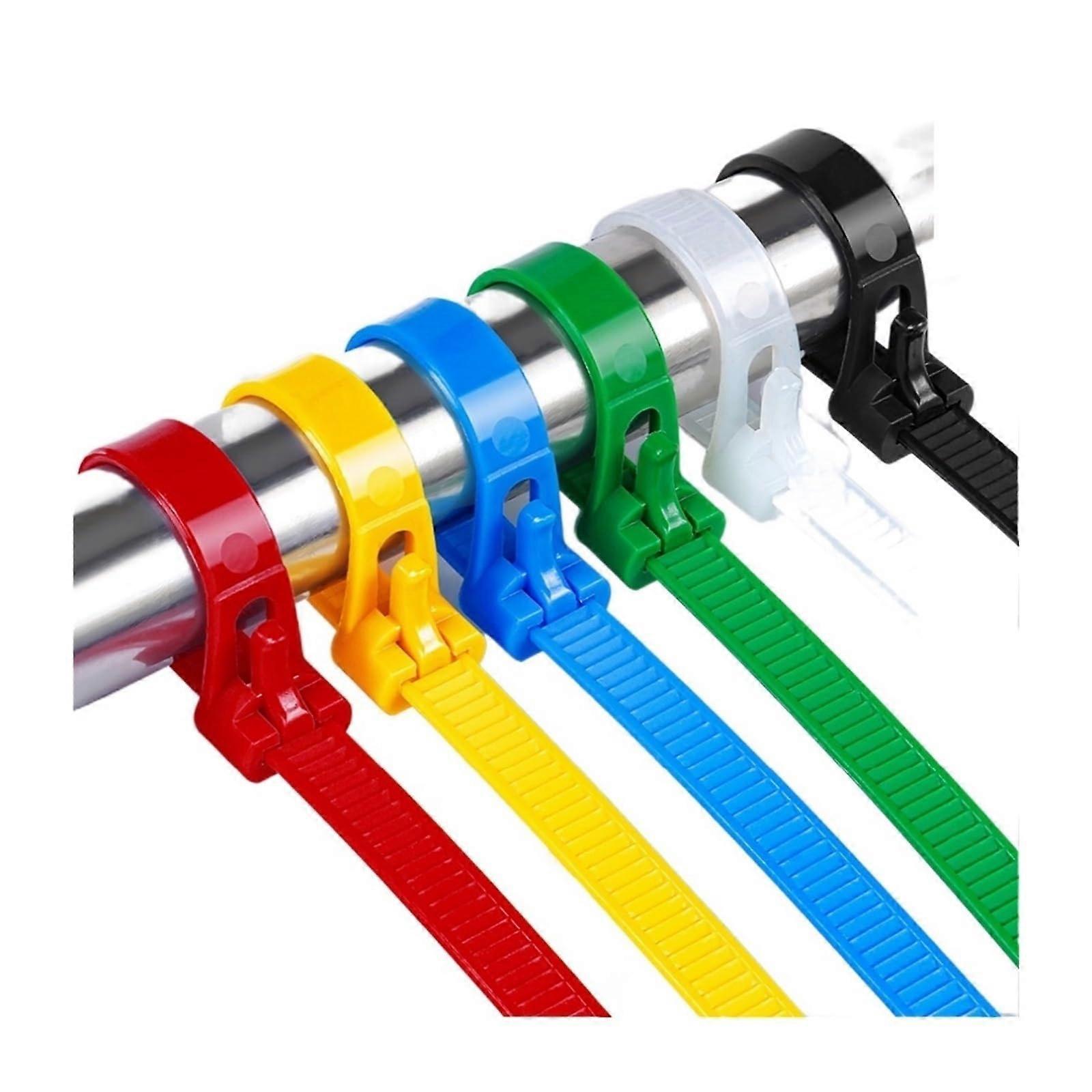 Zipped cable ties, Selflocking nylon, Multicolored, 4.8mm/7.5mm, 100pcs (Blue 8X450 7.5mm)