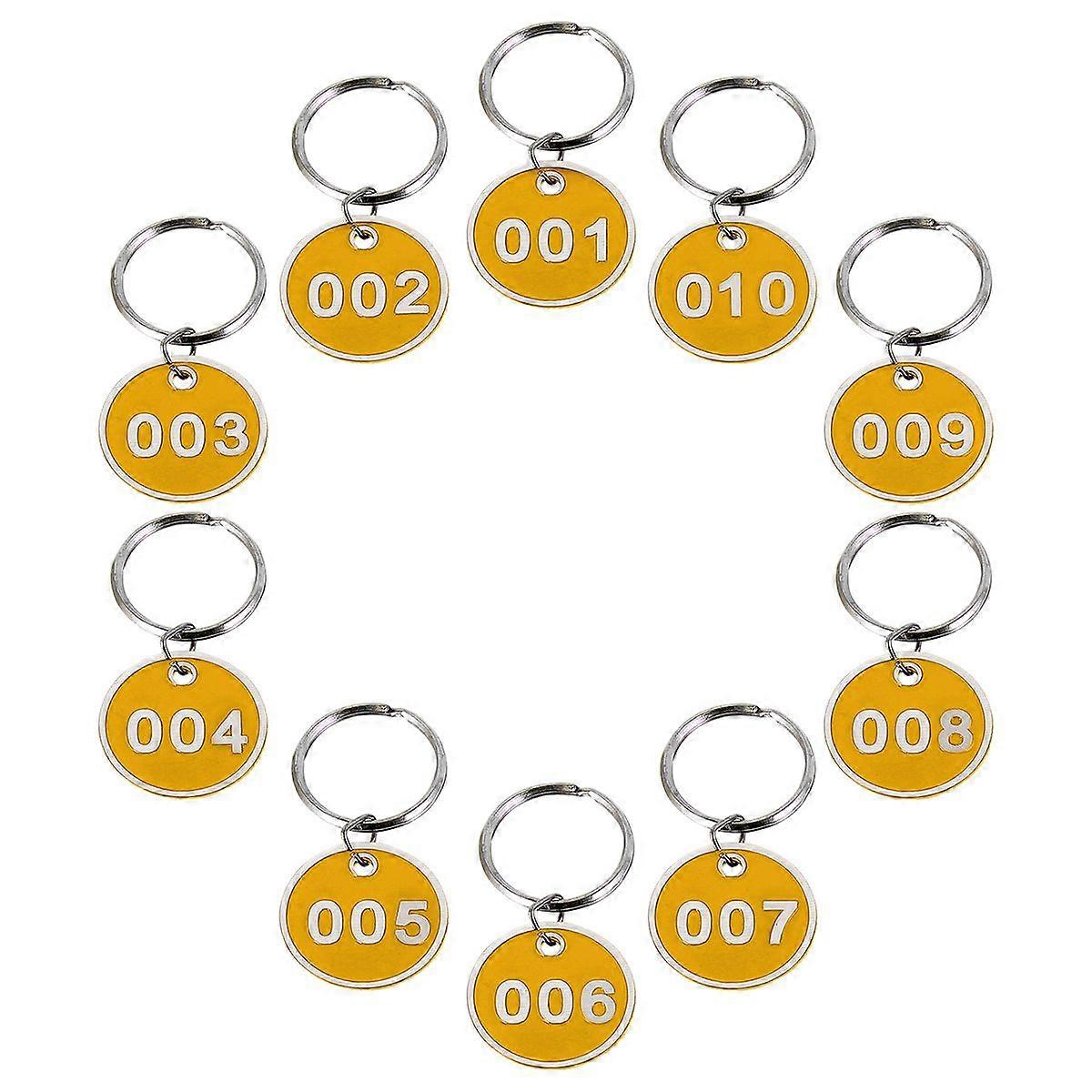1 Pack/10pcs Key Tags with Ring Numbered ID Tags Keychain Number from 1 to 10