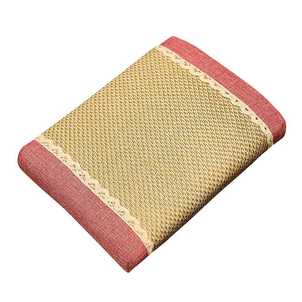 Breathable Linen Seat Cushion with Cooling Pad for Summer Use Watermelon Red