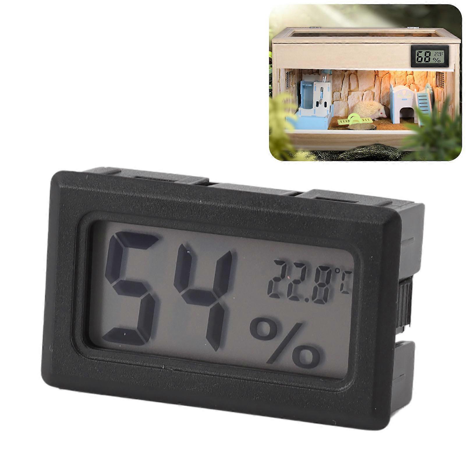 Thermometer Hygrometer Black LCD HD Digital Display Embedded Electronic Temperature Humidity Meter for Locker Cigar Box 