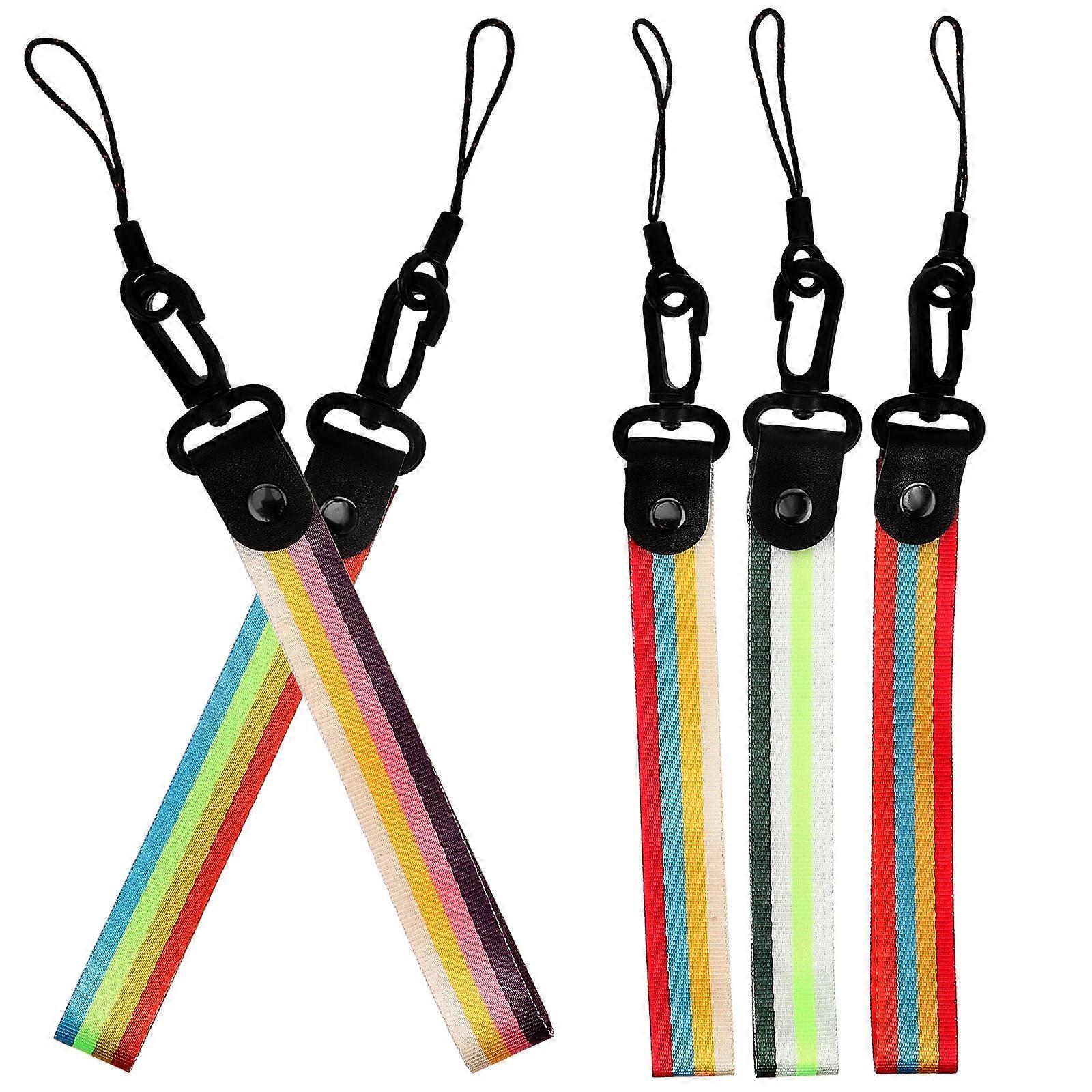 5pcs Rainbow Hanging Rope Keychains Creative Fashion Lanyard Keyring for Keys and Phone Compact Portable DIY Accessories for Home Office