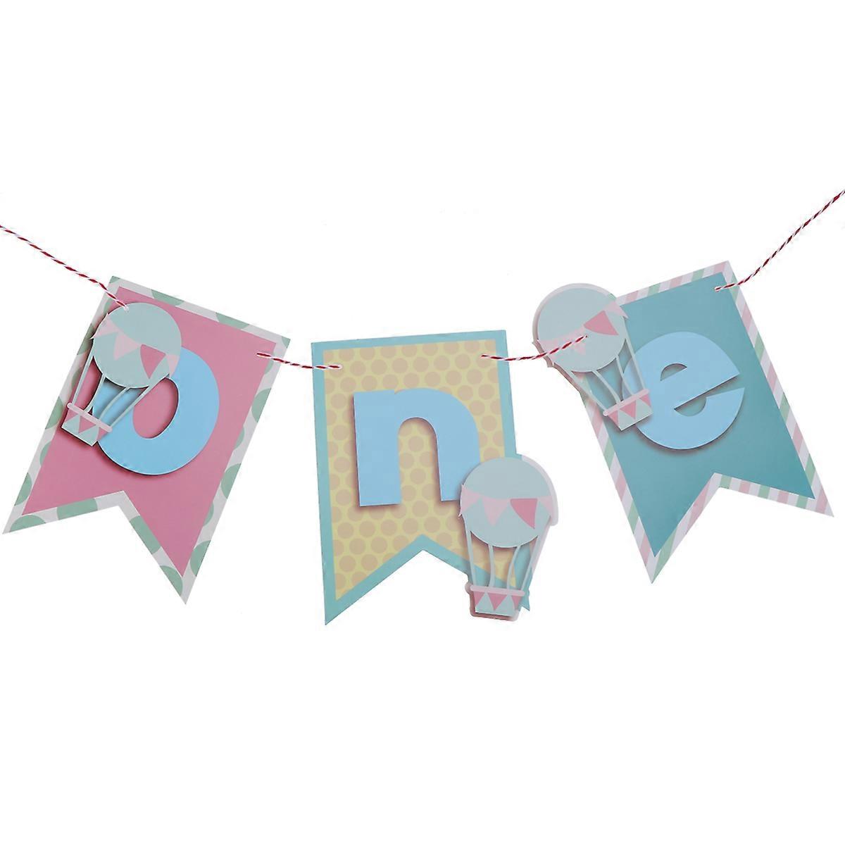 Hanging Streamer Bunting Banner Blue 1.5M Size Nursery Pennant Flags For Home Decor 1Pcs