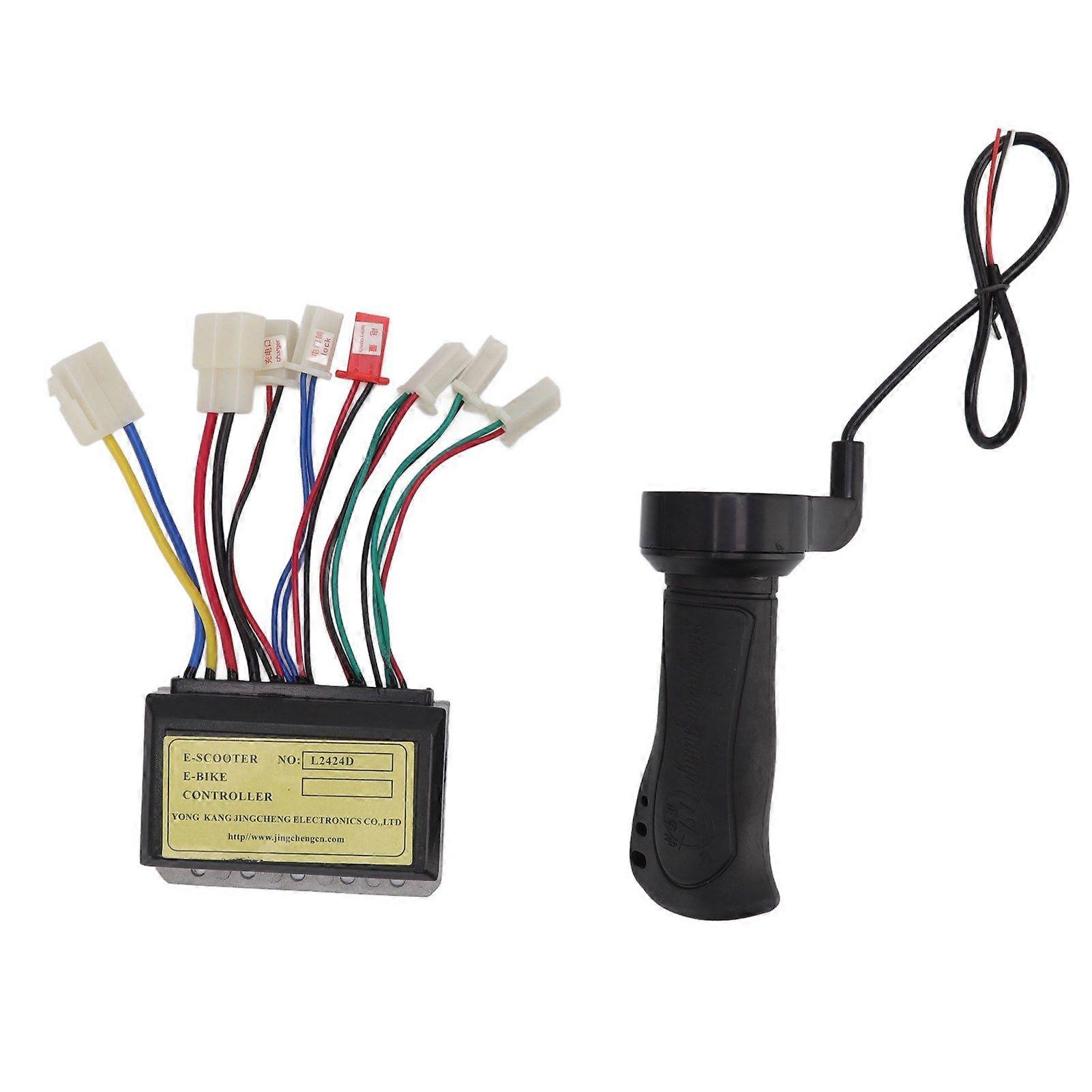 24 V 250 W Bürstenmotor-Drehzahlregler, DC-Bürstenmotor-Steuerbox mit Gasgriff für Elektrofahrräder, Dreiräder, Roller