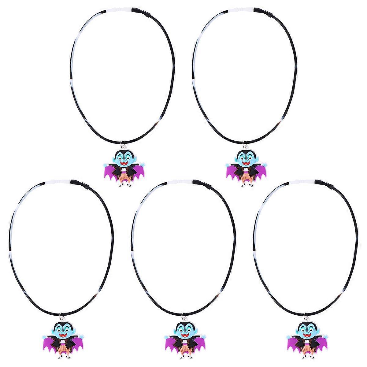 Halloween Necklace Creative Bloodsucker Shape Choker Chains Assorted Color 5Pack For Halloween Enthusiasts