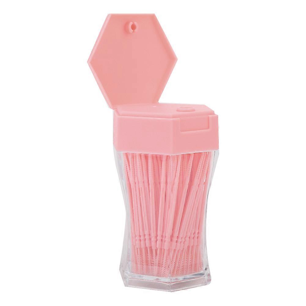 200pcs Double Head Toothpick Household Cleaning Tartar Removal Toothpick (Pink)