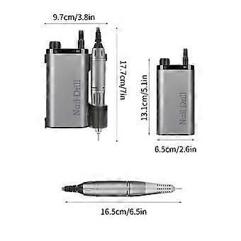 HG Professional Nail Drill Machine, 35000 Rpm Rechargeable Electric Nail File With 6 Polishing Heads