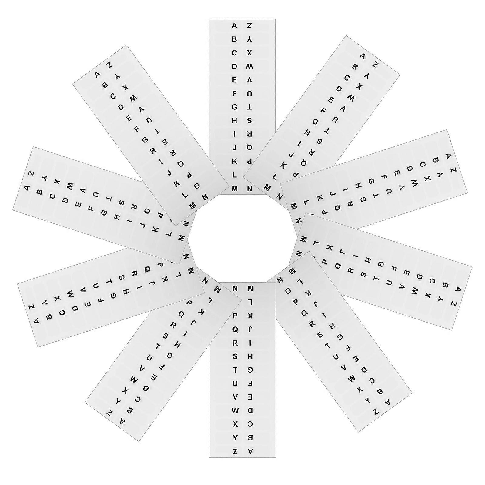 Alphabet Tabs Page Markers for Notebook Self-Adhesive 14 Sheets of White Labels