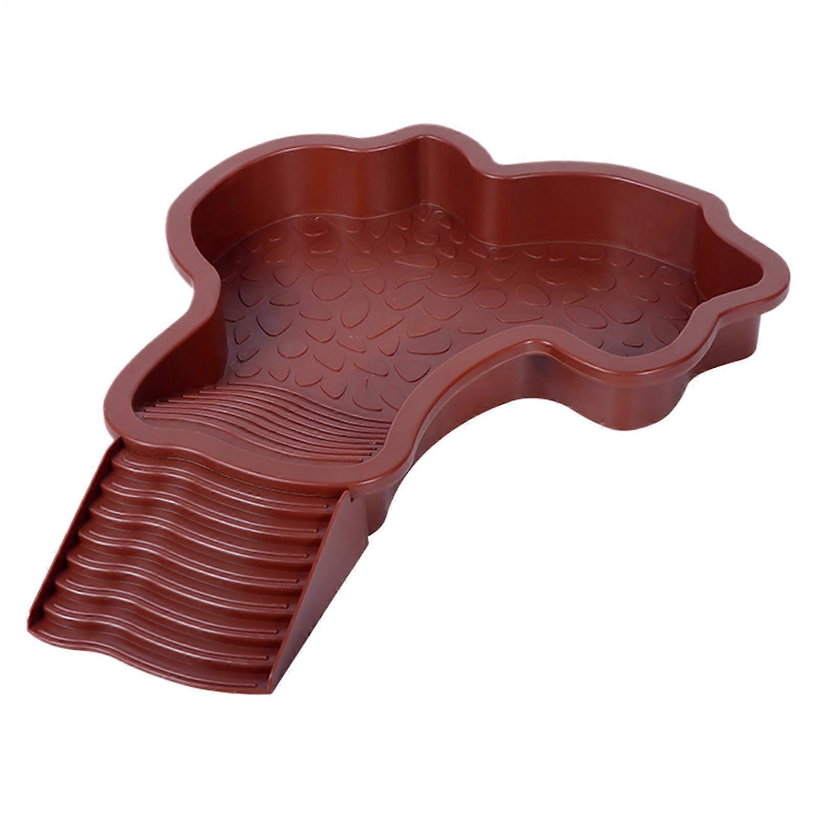 Turtle Bathing Pool with Steps, Reptile Feeding Dish, Amphibian Soaking Basin