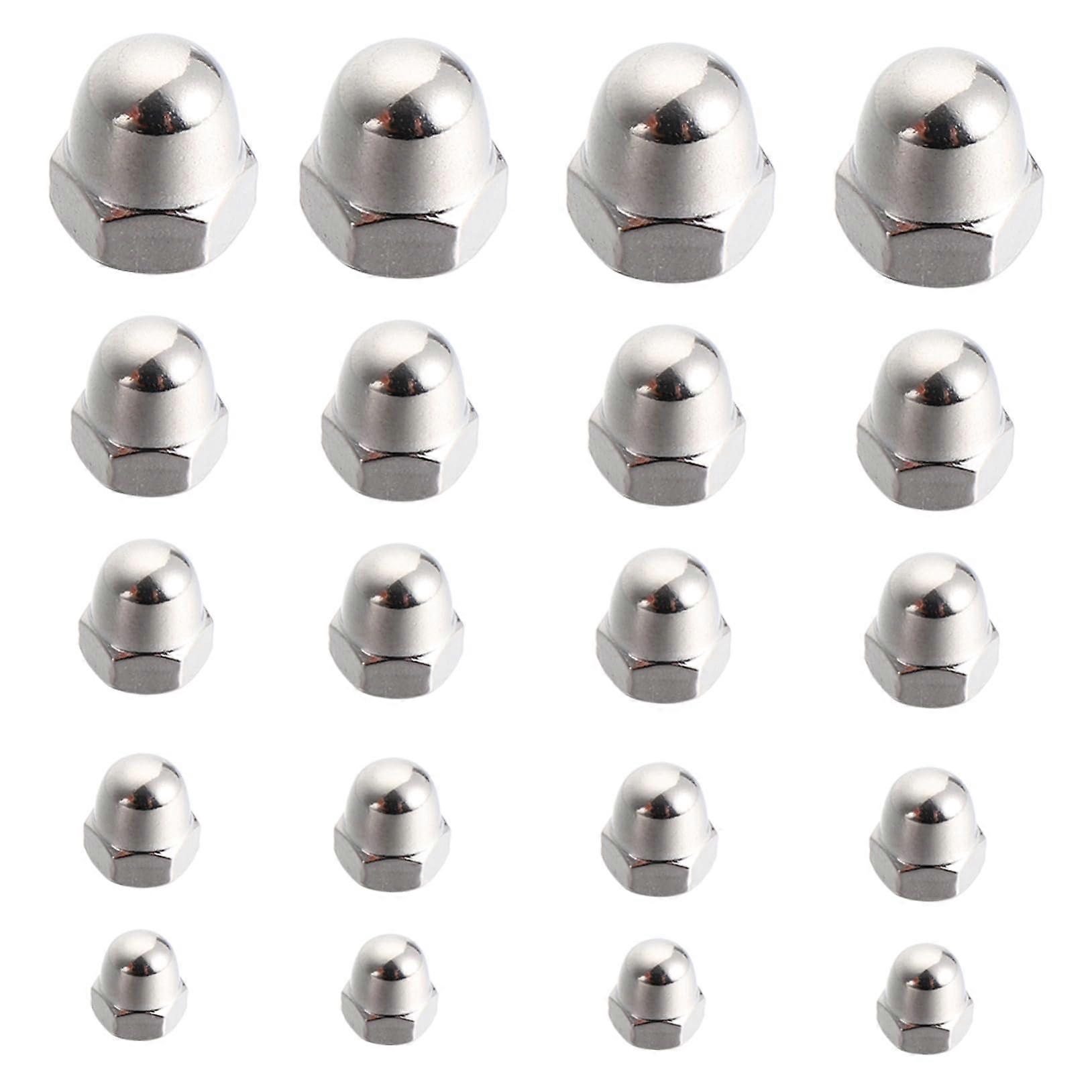 Lock nut with cap, made of stainless steel, hex nuts with thread diameter, 50 pieces counter nuts