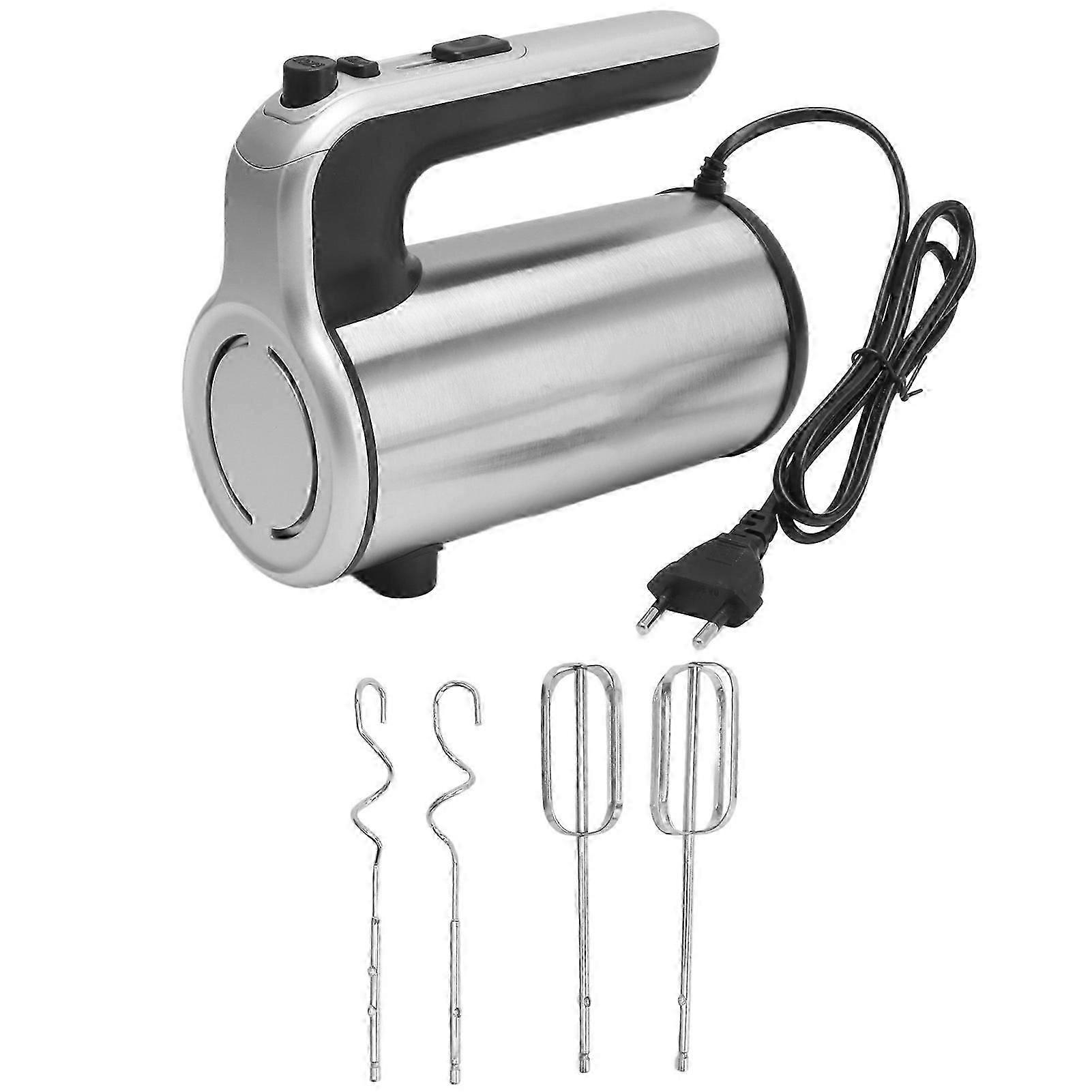 Electric Hand Mixer Adjustable Stainless Steel Kitchen Handheld Mixer with Whisk Beater Dough Hooks 200W