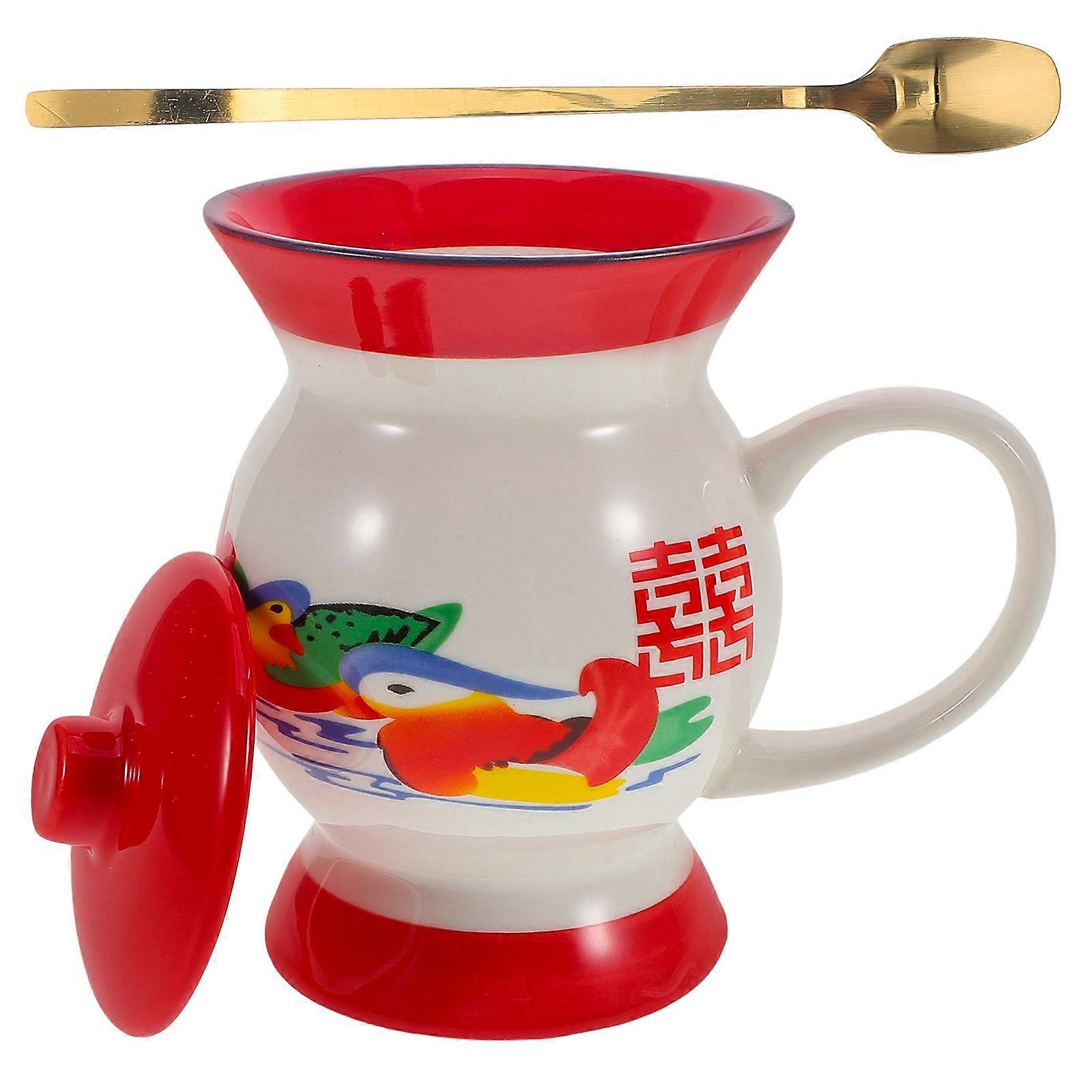 Retro Design Ceramic Coffee Mug for Storage Multi Color Spittoon Shaped 1 Set