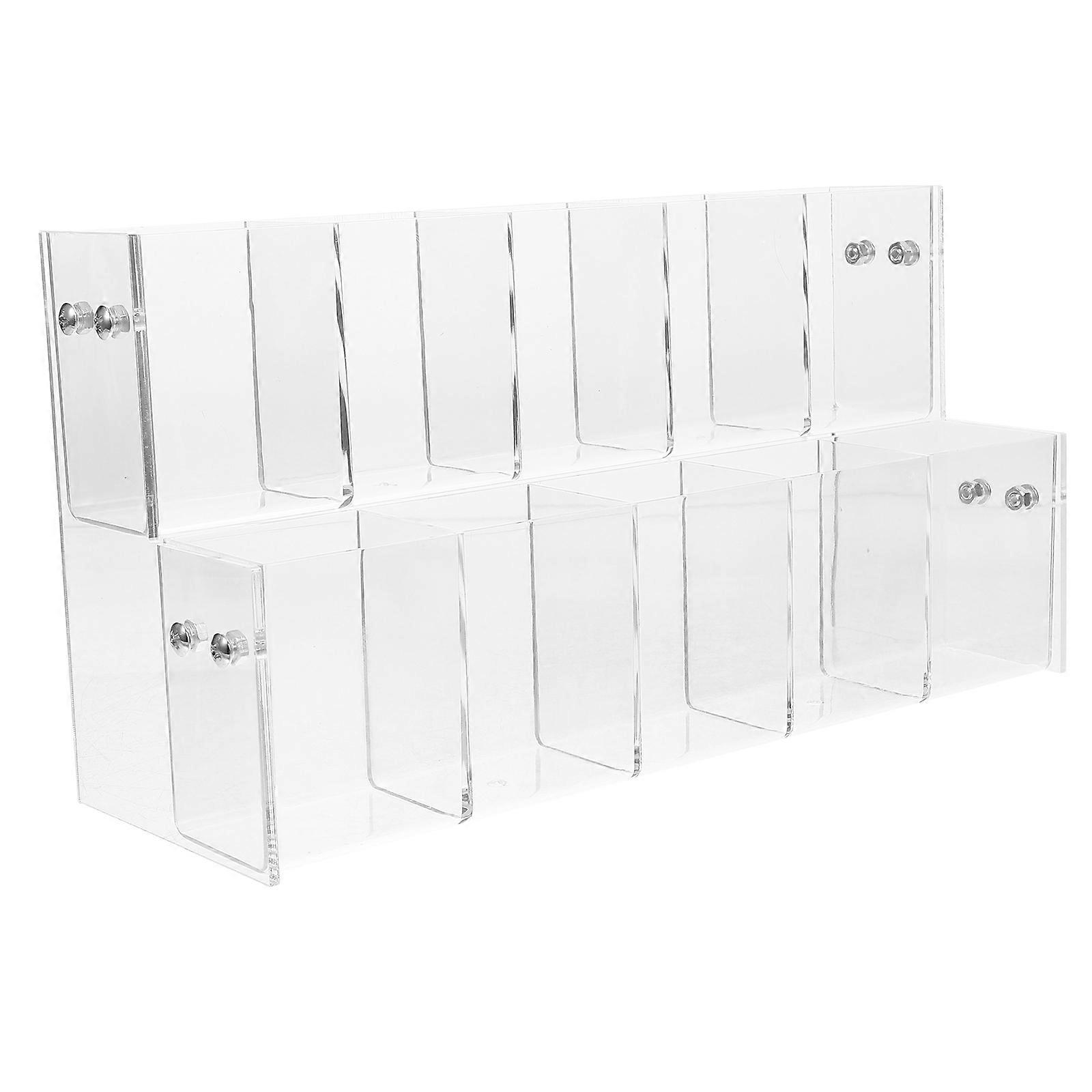 Clear Acrylic Pen Organizer with Compartments – Space Saving Marker Storage Holder for Desk or Store Display – Modern Design for Pens and Stationery