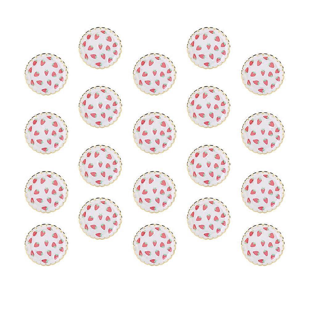Fruit Pattern Paper Plate for Party Use Premium Quality Safe and Healthy Pink 7 Inches