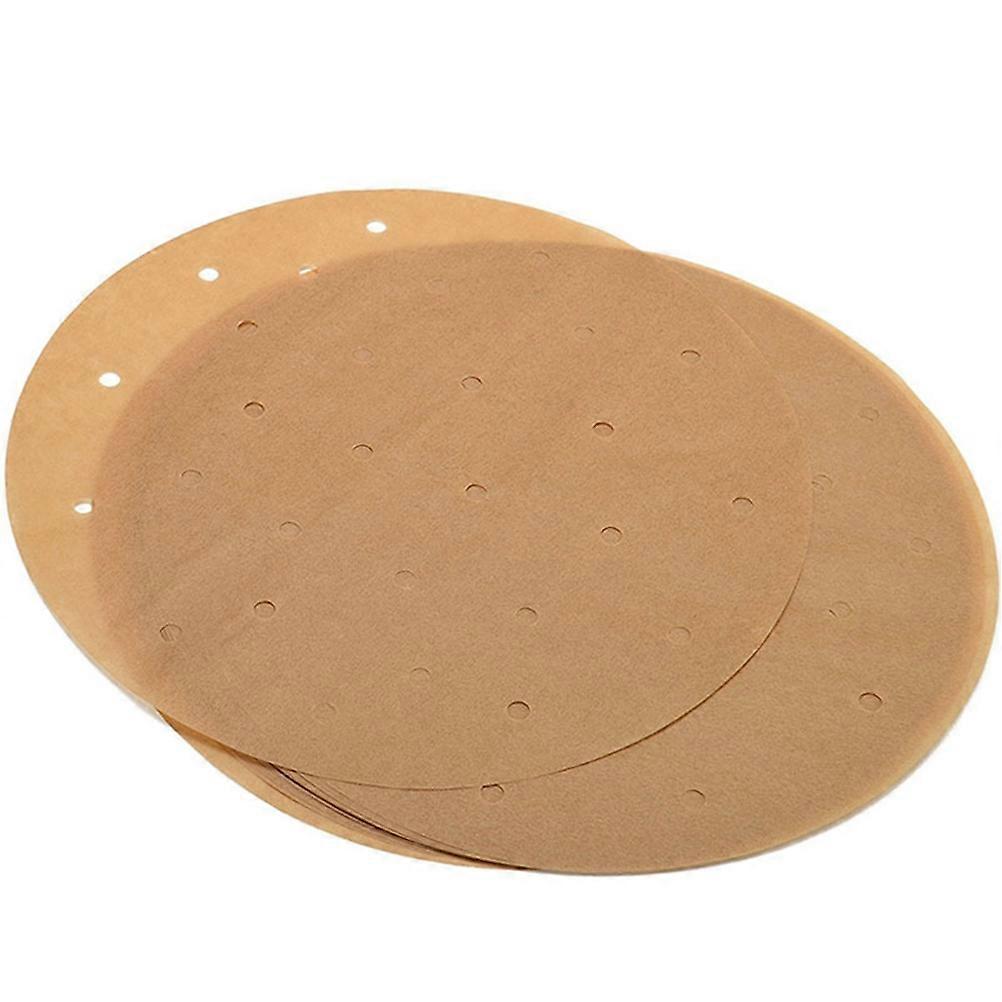 Round Barbecue Paper for Baking Use Light Brown Doublesided Silicone Coated 7 5 Inch