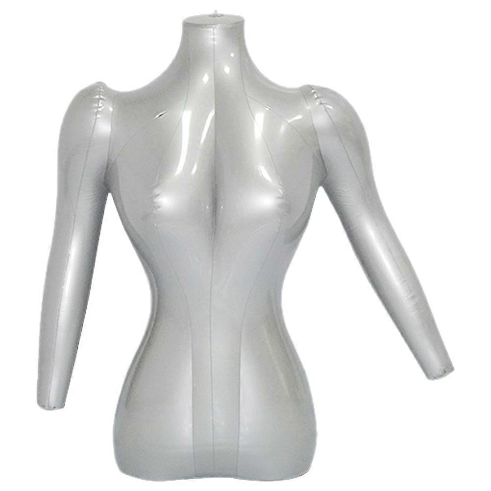 Mannequin For Store Half Body Mannequin Inflatable Mannequin Shopping Mall Clothes Display Silver 70.00X48.00X18.00CM Clothing Display 1Set