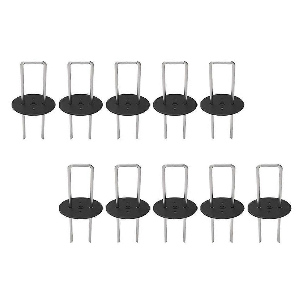 Galvanized Staples 50Pcs Gaskets Black Garden Landscape Stakes for Securely Anchoring Fabric in All Occasions