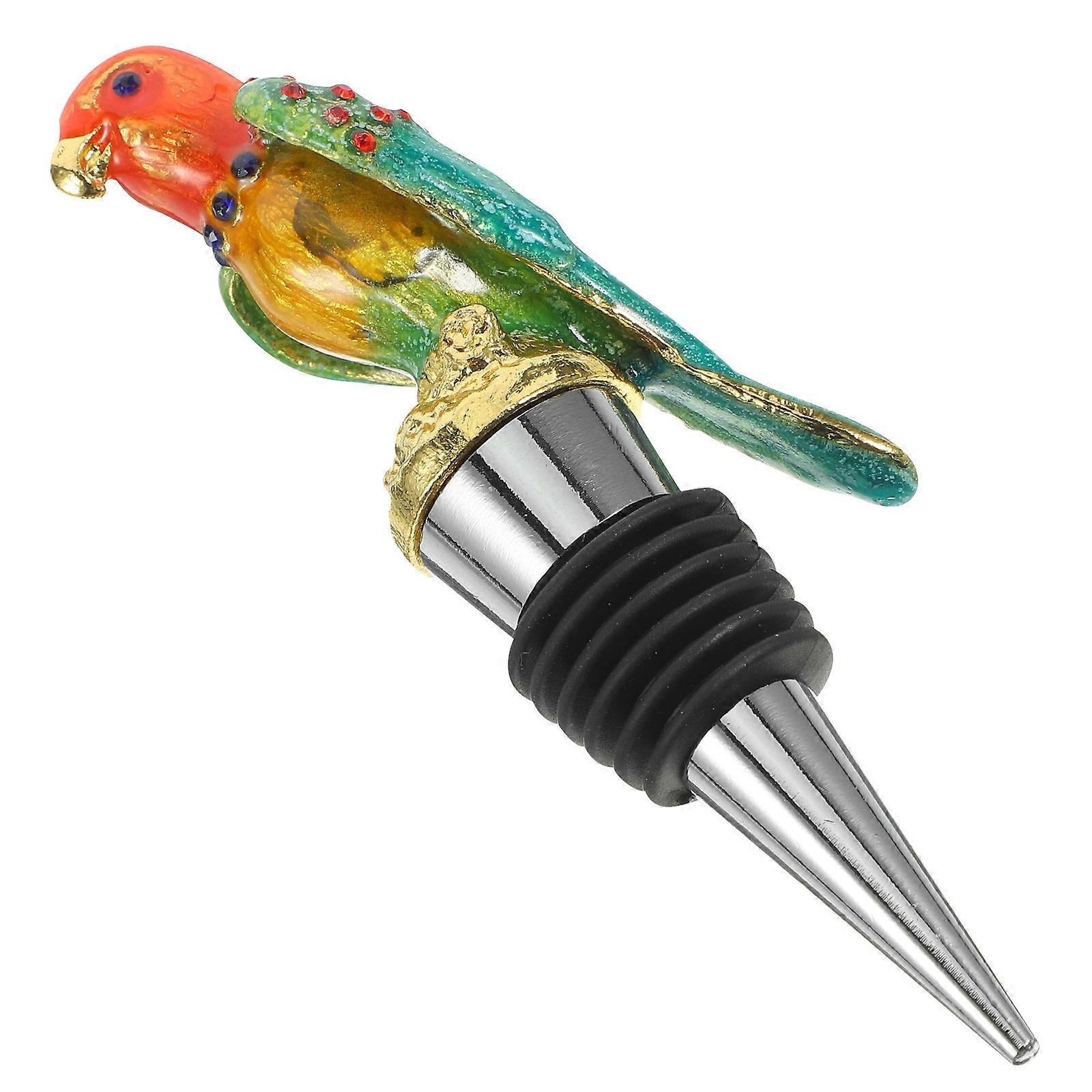 Parrot Made of Zinc Alloy for Decor Multi Color Fits Most Bottles