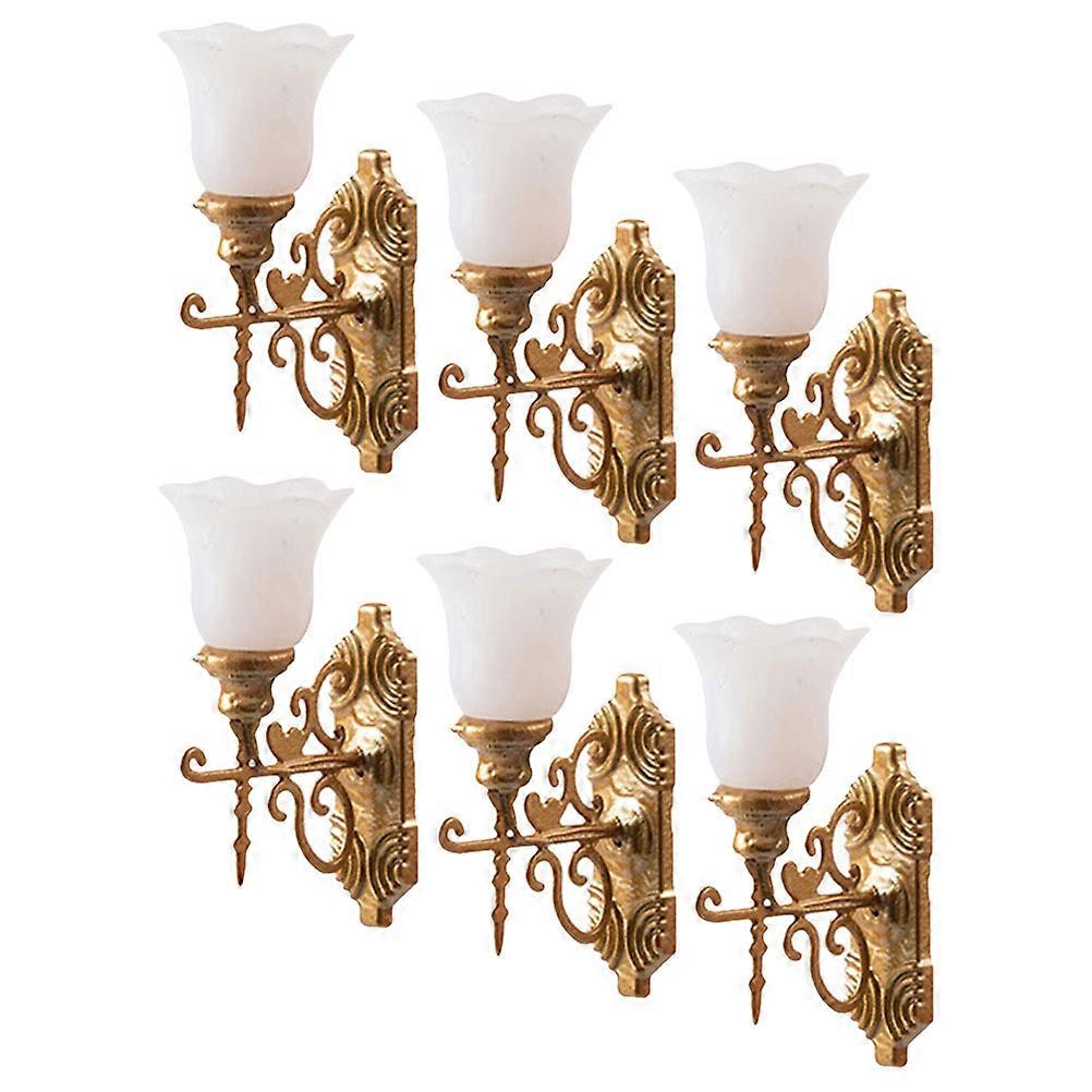 Lamp Scene Model Miniature Design Square Shape Realistic Details Sand Table Model 6Pcs