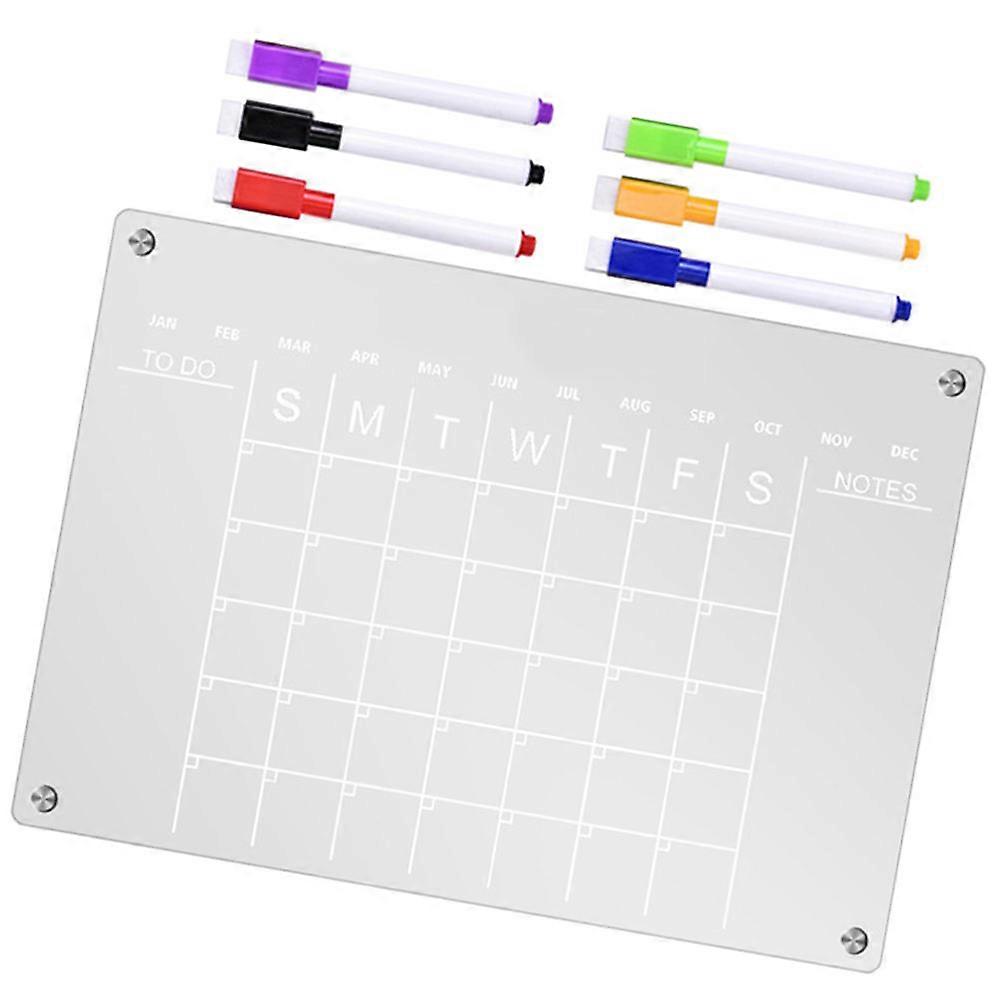 Fridge Calendar Dry Erase Board 1 Set For Office Use Transparent Acrylic Monthly Planner With Writing Function
