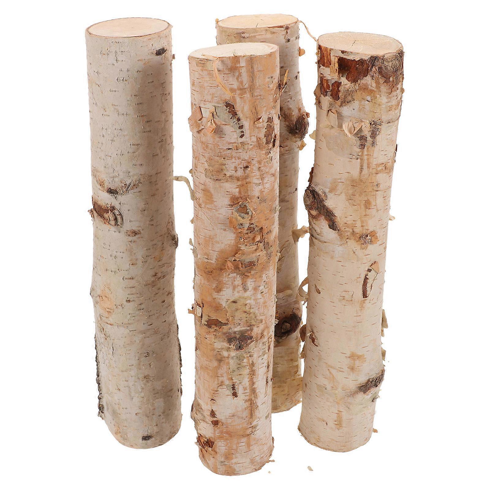Decorative Birch Logs 4Pcs Multi Wood Crafting Stick Lightweight Handling for DIY Use