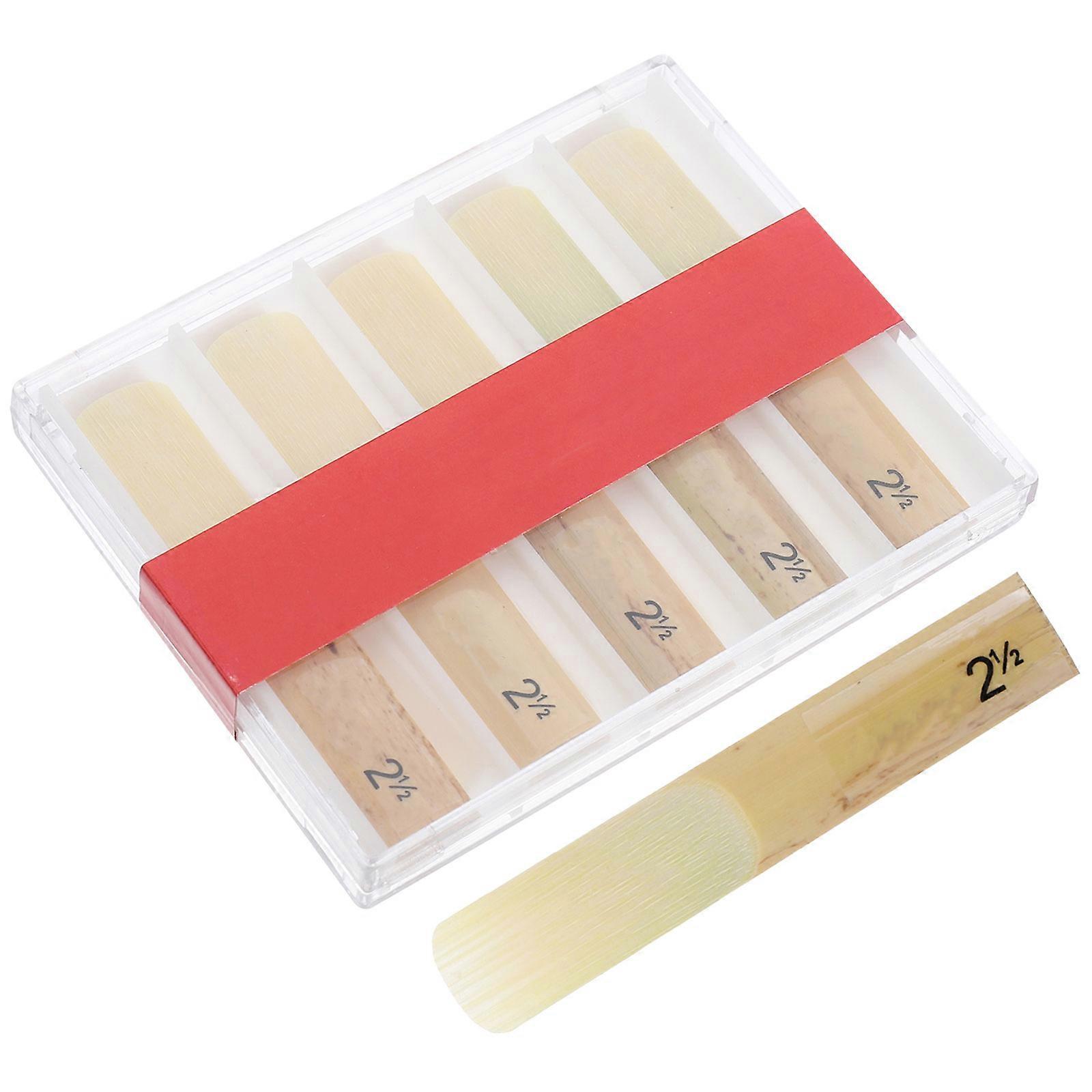 Synthetic Tenor Saxophone Reeds Strength 2.5 Beige Color for Instrument with 10 Pieces per Box