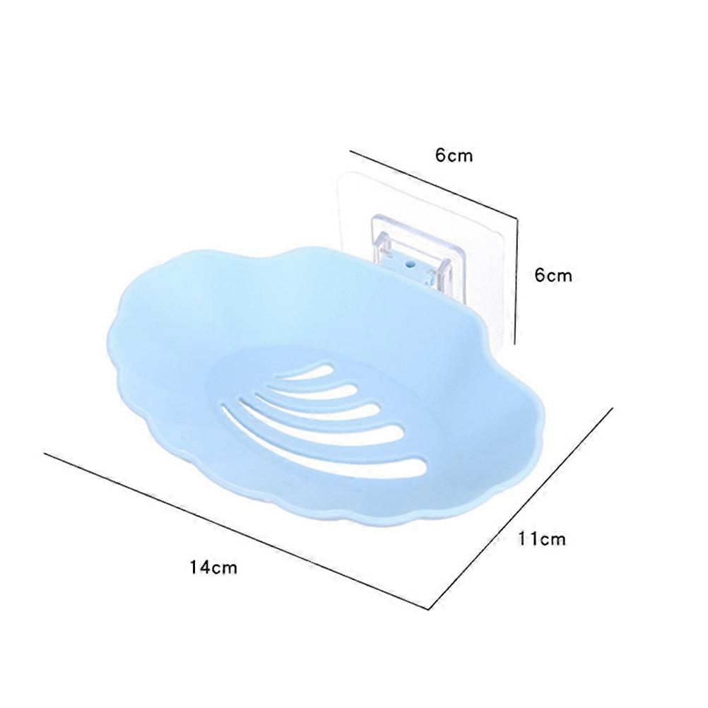 Blue Soap Storage Rack with Drainage Holes for Bathrooms Made of PP Material 4 Pieces