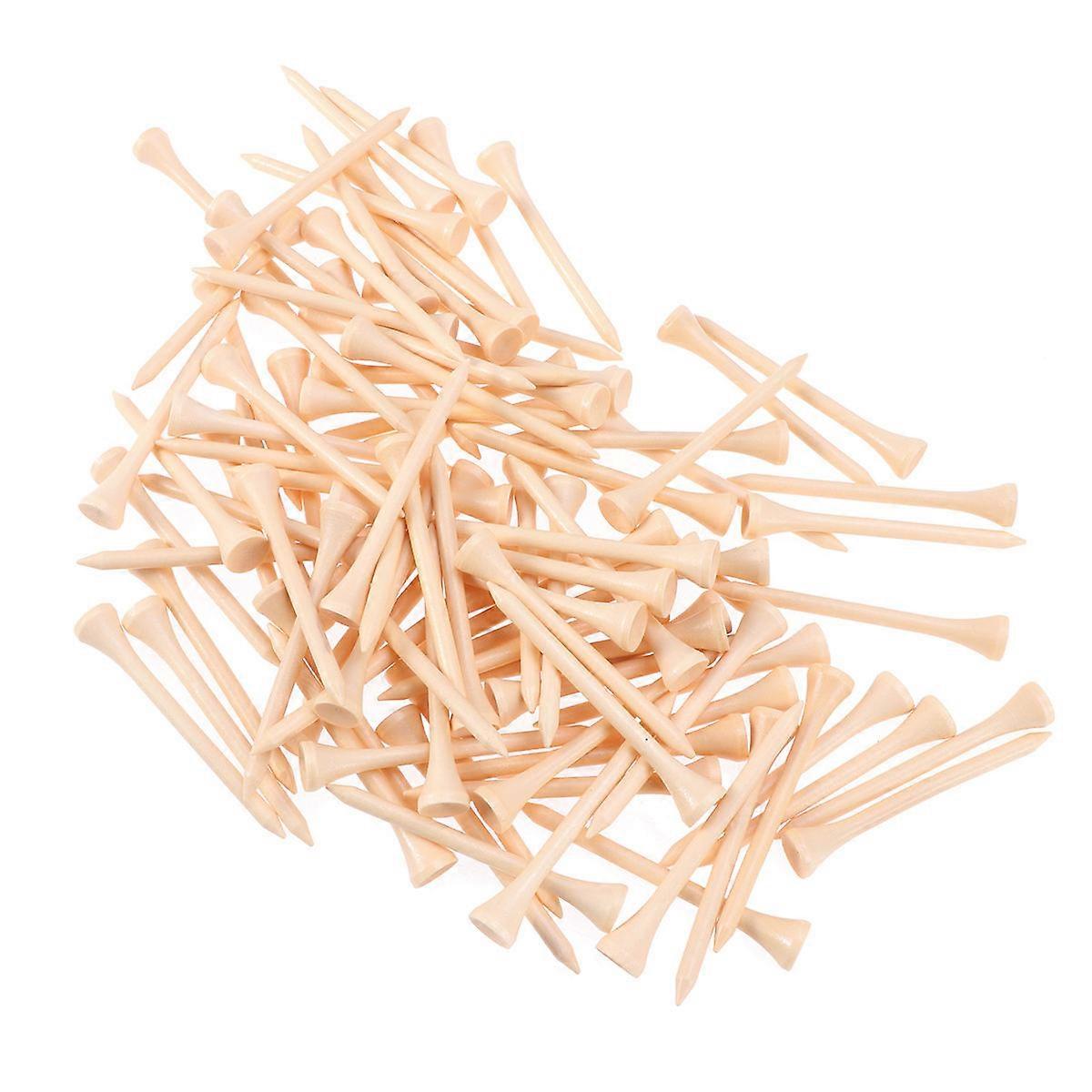 Wooden Tees for Golf Use Beige Color and Durable 3 1/4 Inch