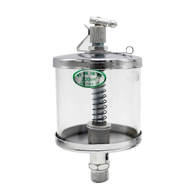 Oil dropper with a capacity of 16–400 ml, clear needle valve oil cup, bioglass oiler for machine parts (50mlxM14x1.5).