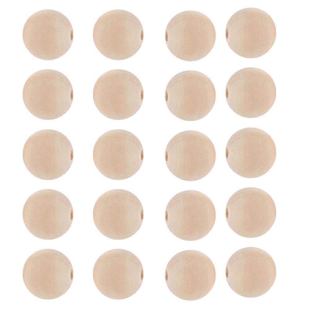 50pcs Natural Color Unfinished Wooden Spacer Beads for Craft Ornaments Making