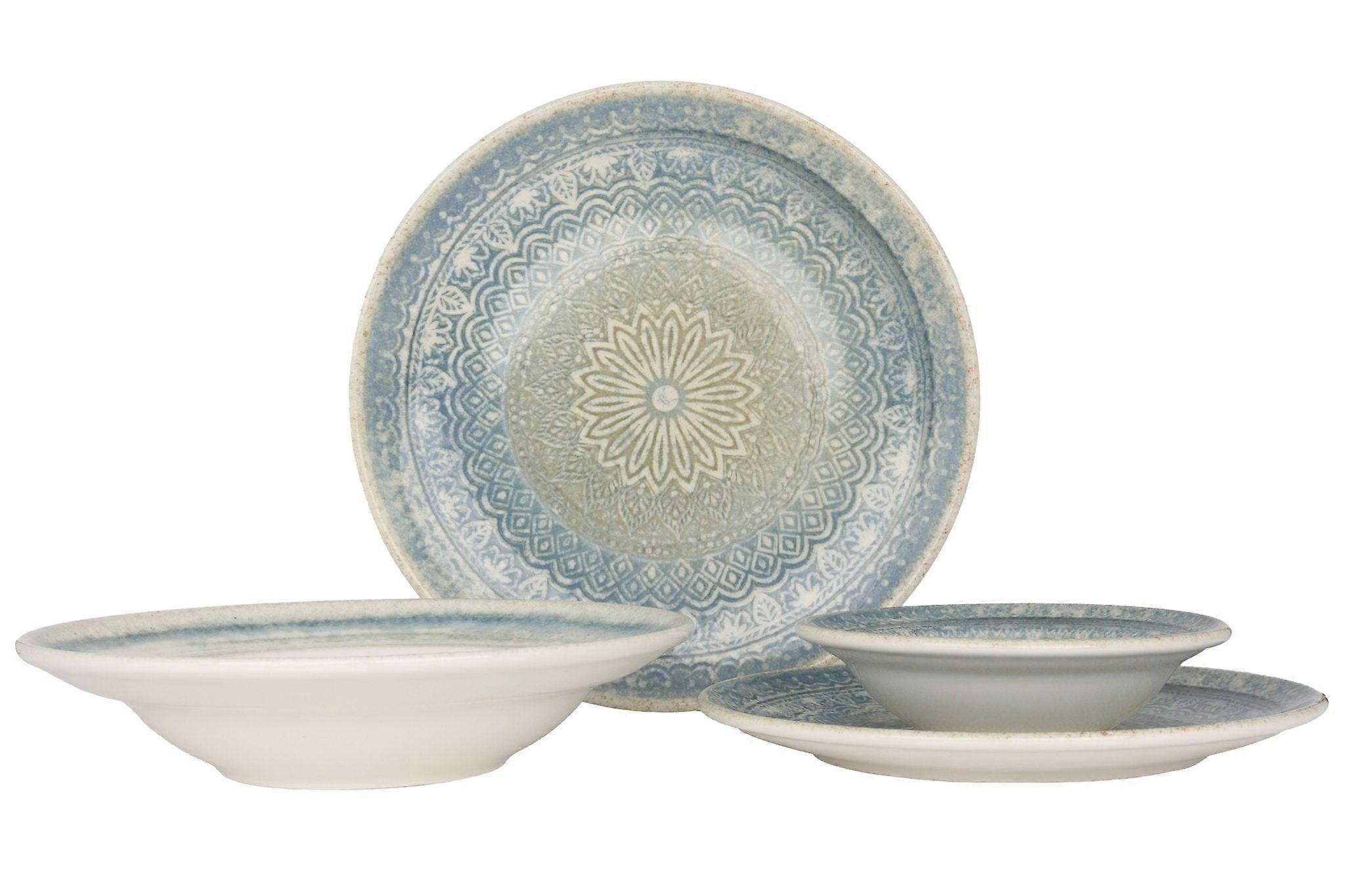 Bonna Dinnerware Set (Large) - Rivus Ethnic - 24 pieces - 6 persons - Porcelain