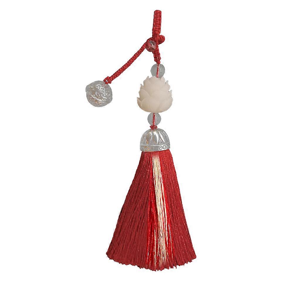 Unique Red Tassel Keychain Pendant For Adults Daily Use With Bodhi Beads 1Set